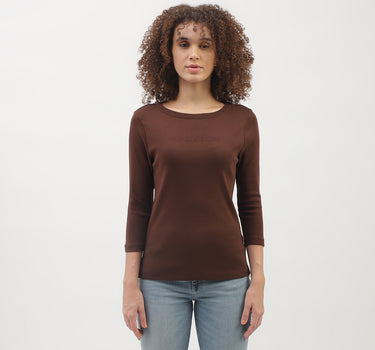 Regular Fit Round Neck Solid Pattern Top