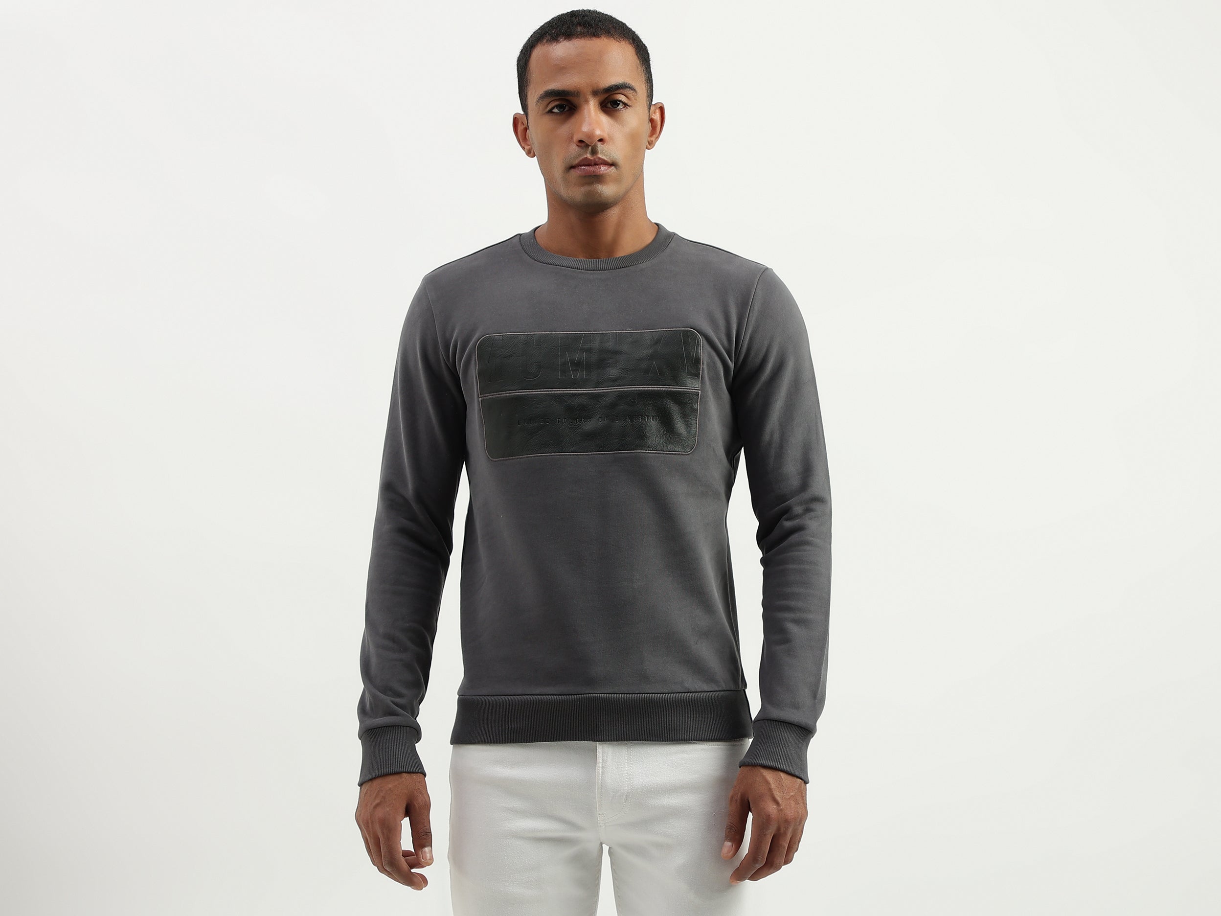 Regular Fit Round Neck Solid Sweatshirt