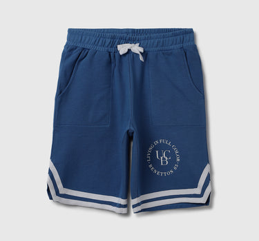 Striped & Branded Regular Fit Shorts