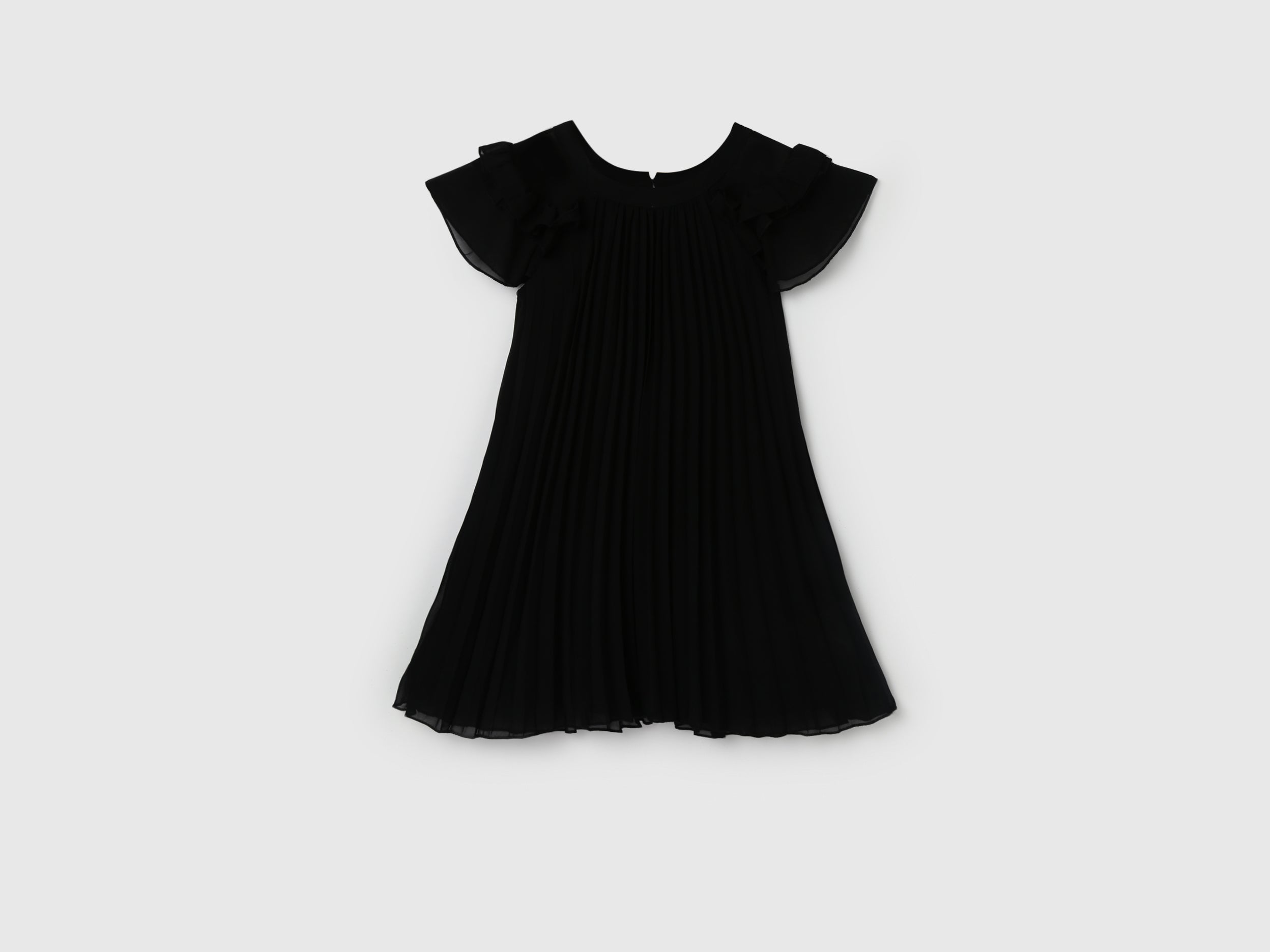 Girl's Regular Fit Round Neck Pleated Dresses