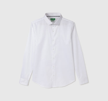 Slim Fit Spread Collar Solid Shirt