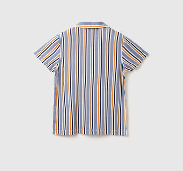 Boys Striped Resort Collar Shirt