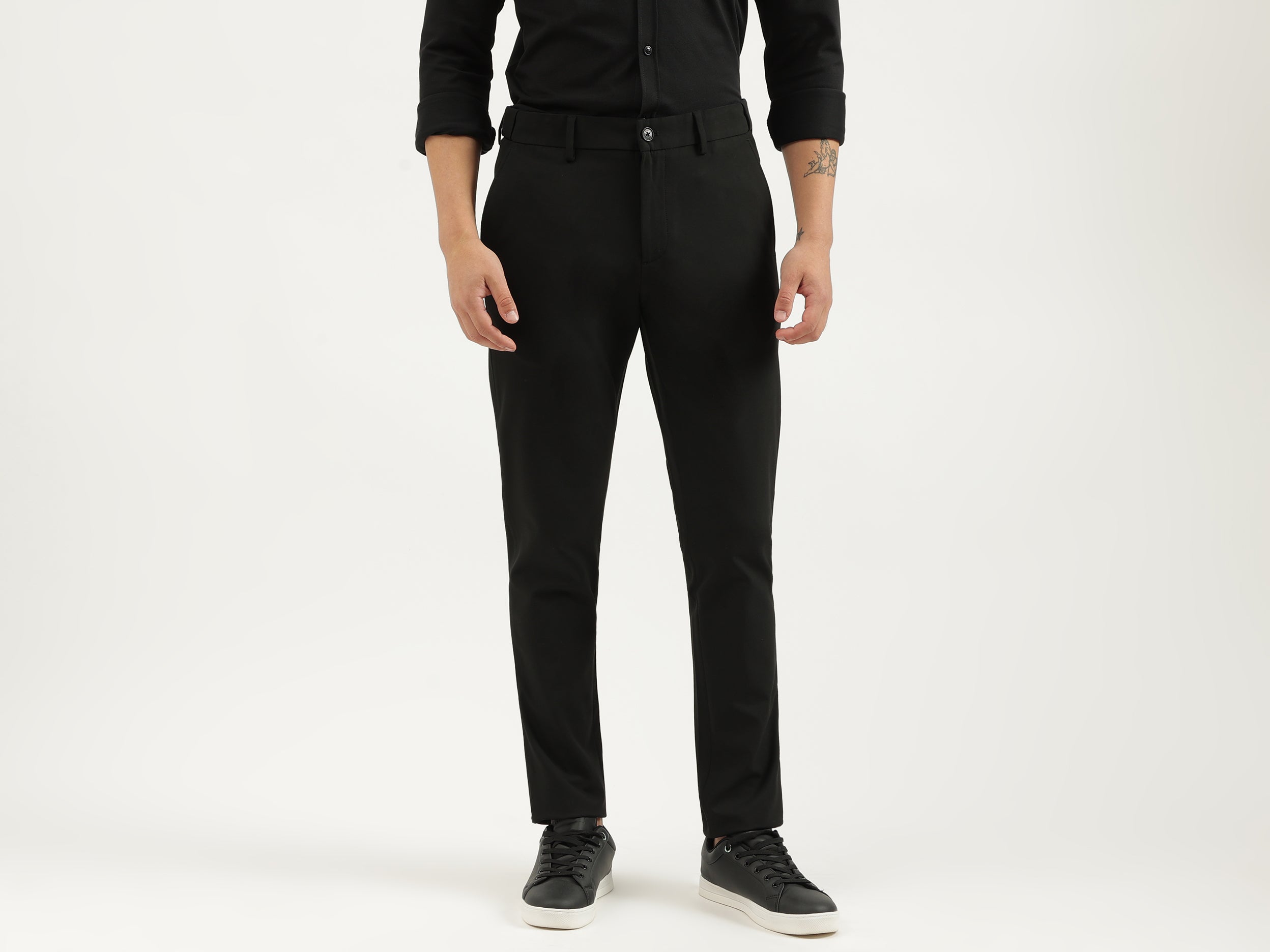 Solid Slim Fit Trousers