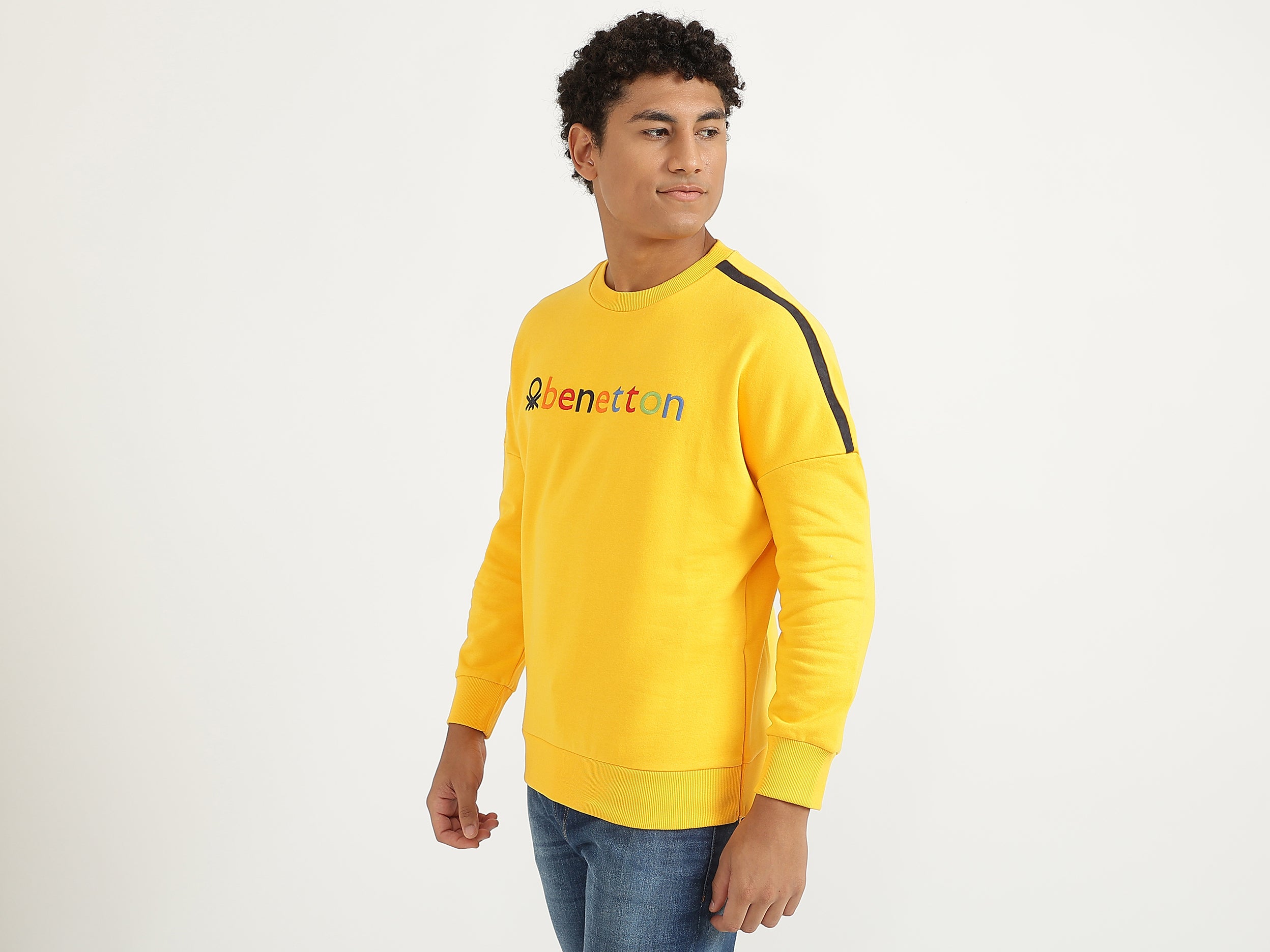 United colors of benetton yellow sweatshirt sales