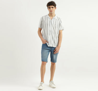 Solid Mid Rise Slim Fit Shorts