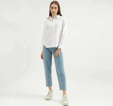 Women's Regular Fit Spread Collar Solid Shirt