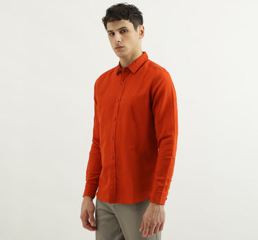 Slim Spread Collar Solid Shirts