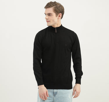 Men Solid High Neck Sweater