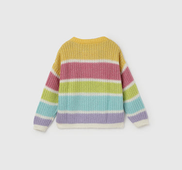 Regular Fit Round Neck Color Blocked Striper Sweater Sweater