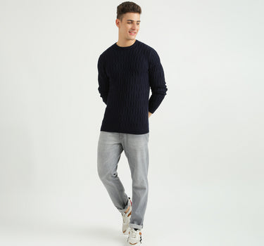 Mens Long Sleeve Textured Sweater