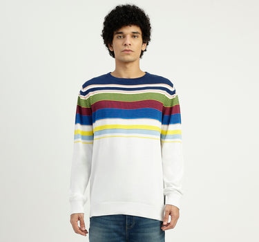 Regular Fit Round Neck Striped Sweater