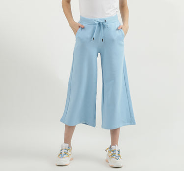 Women Solid Wide Leg Culottes