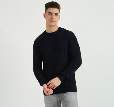 Mens Long Sleeve Textured Sweater