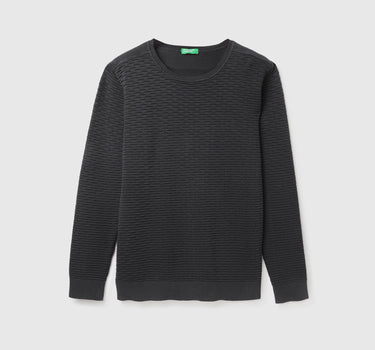 Men's Regular Fit Crew Neck Textured Sweater