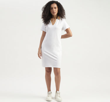 Monotone Slim Fit Polo Shirt Dress