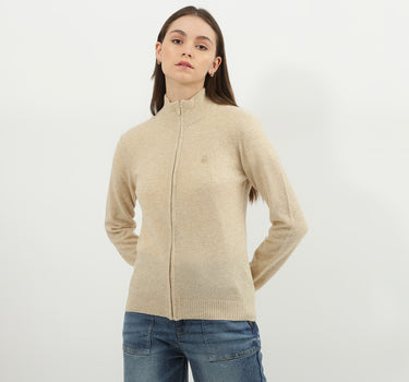 Women Solid High Neck Sweater