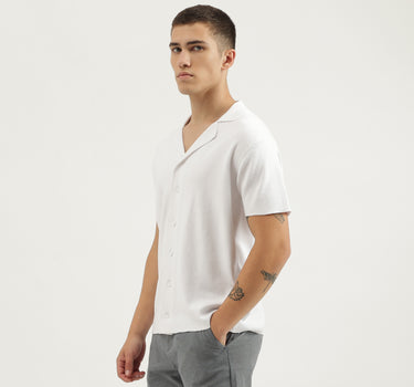 Regular Fit Cuban Collar Solid Shirts