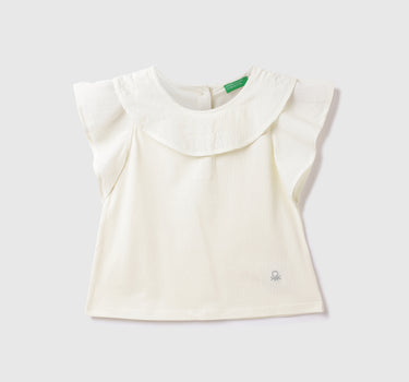 Cotton Solid Round Neck Girls T-shirts