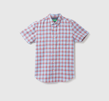 Men Checked Spread Collar Shirt