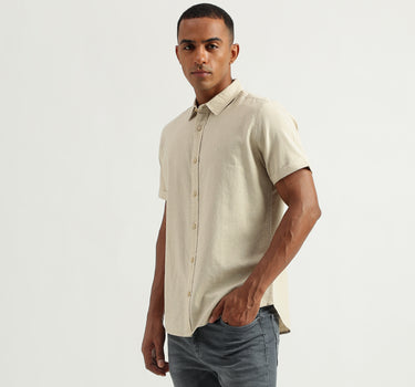 Men's Slim Fit Spread Collar Solid Shirts