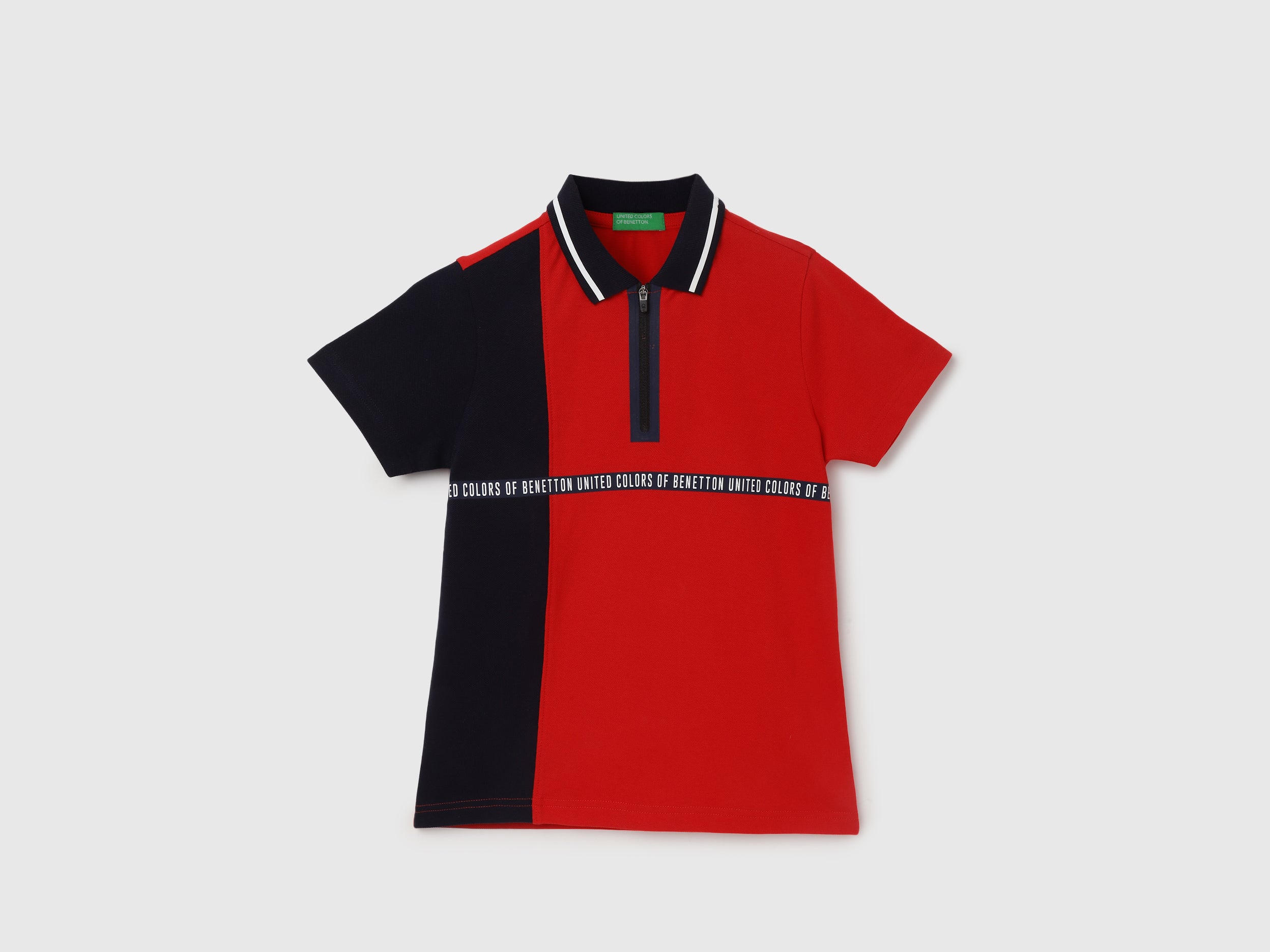 Regular Fit Polo Neck Colorblock T-Shirt