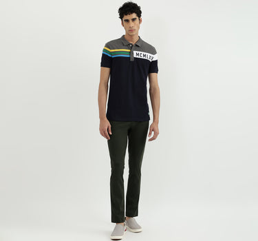 Men Colorblock Polo Neck Polo T-Shirt