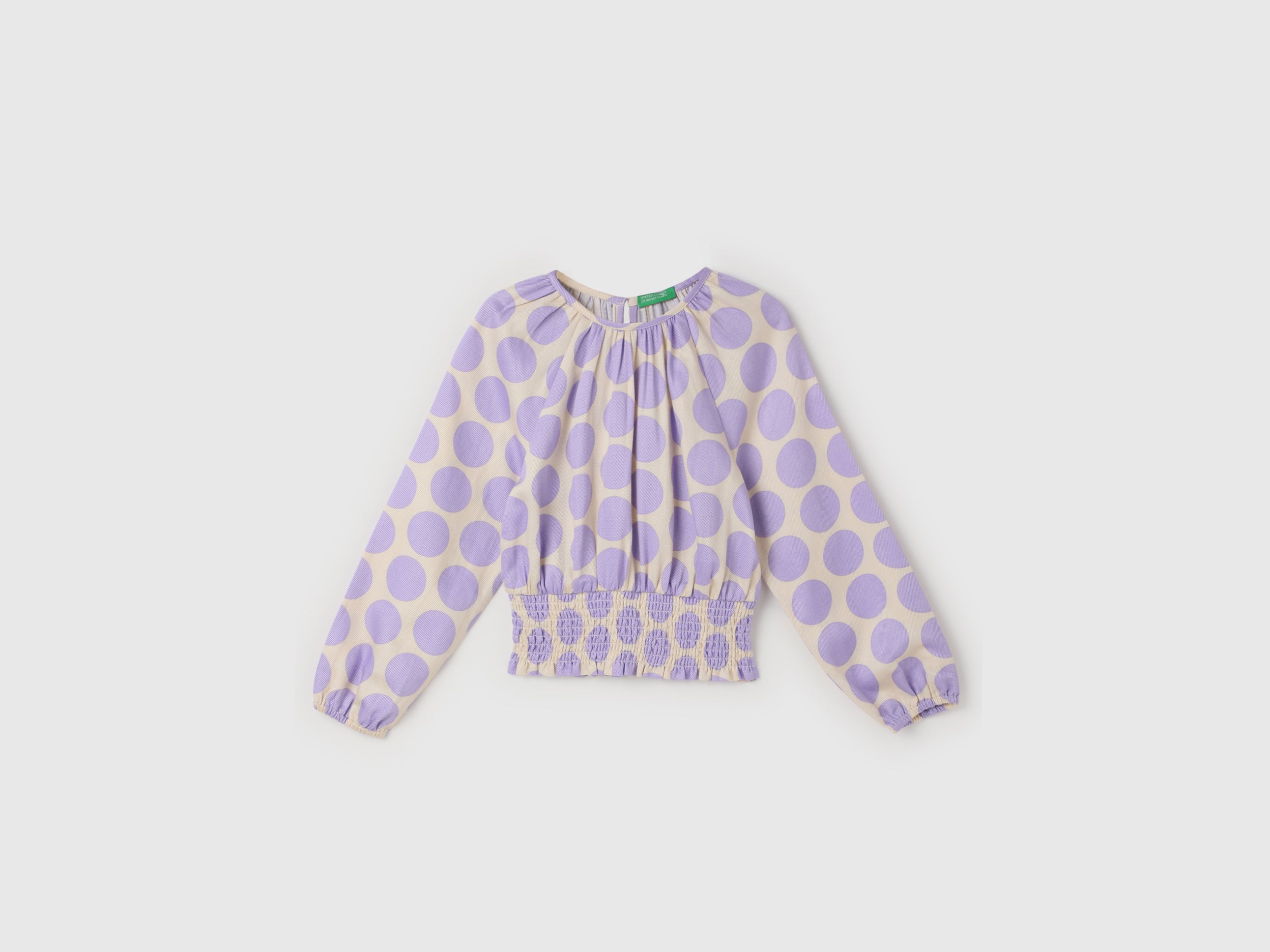 Girl's Regular Fit Round Neck Polka Dot Tops