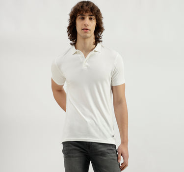 Polo Neck Solid Pattern T-Shirt