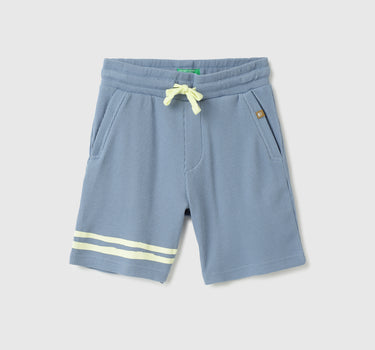 Striped Bottom Drawstring Regular-Fit Shorts