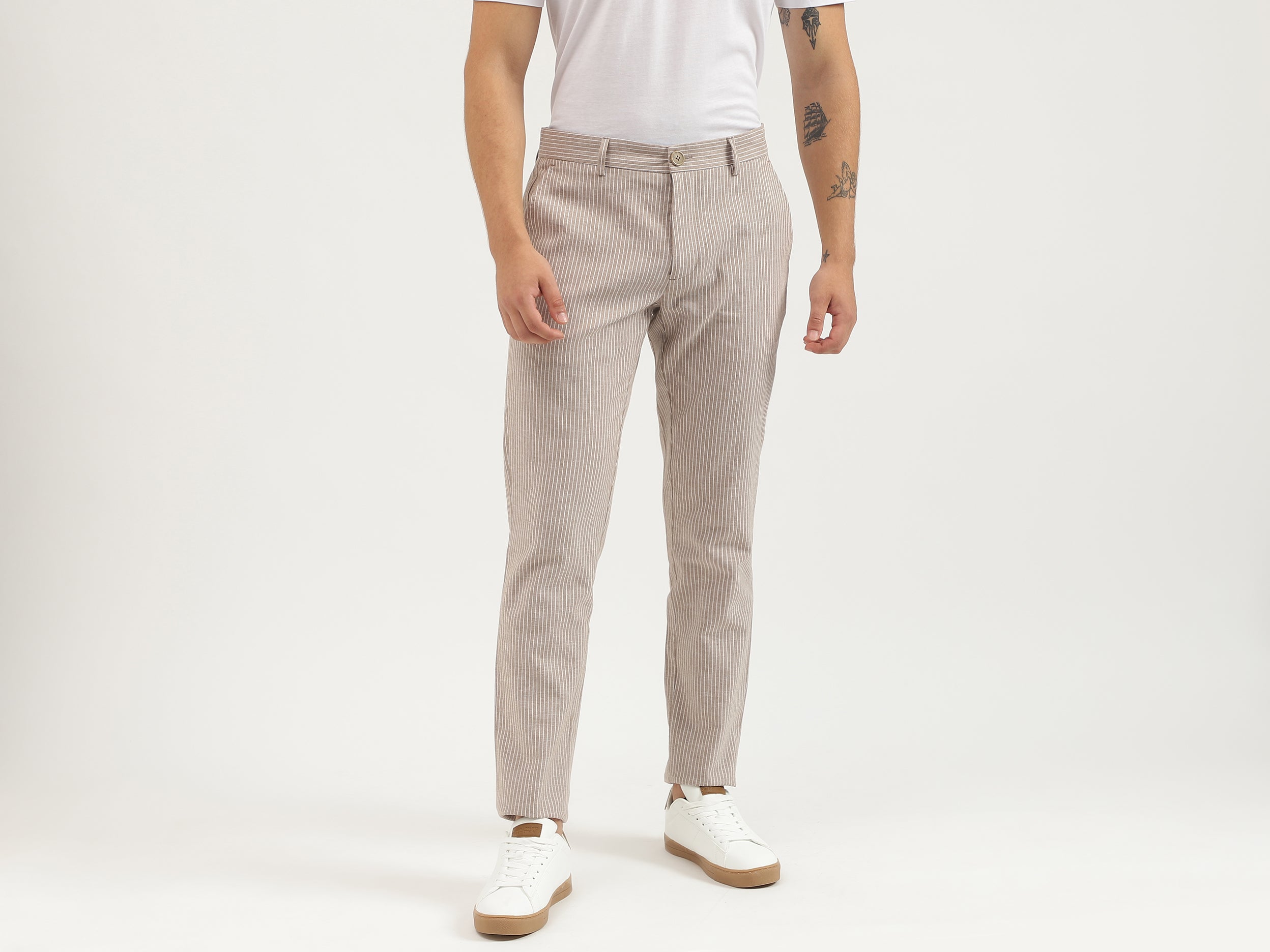 Striped Relaxed Fit Trousers