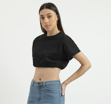 Regular Fit Round Neck Solid Top