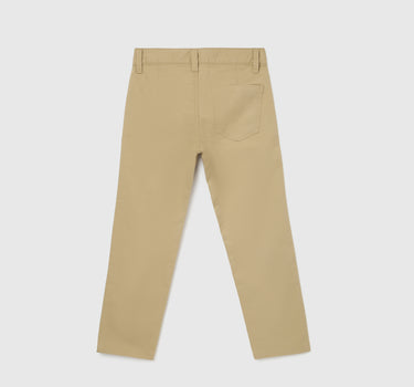 Boy's Solid Slim Fit Trousers with Button Closure