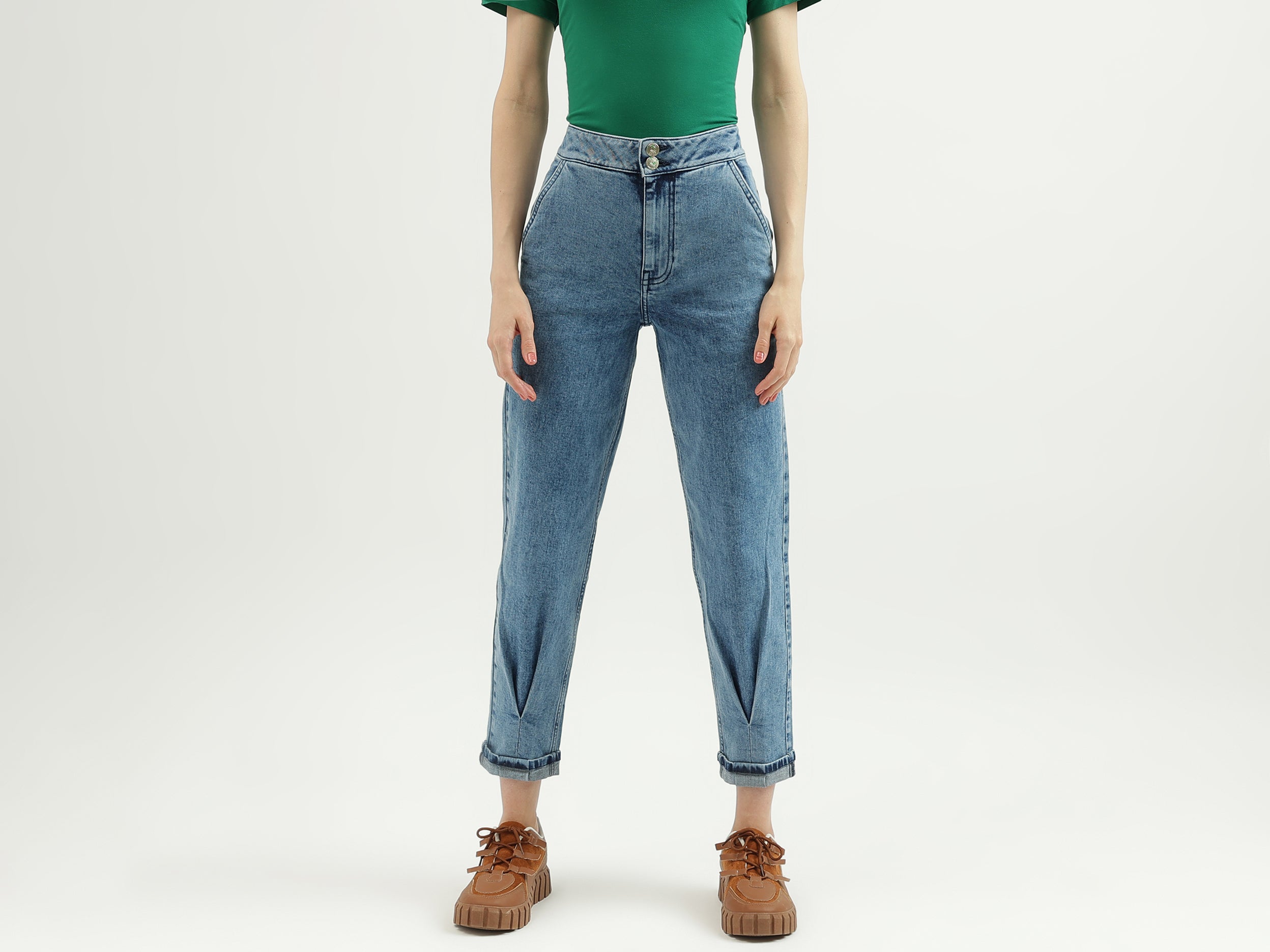 Women's Solid Regular Fit Jeans