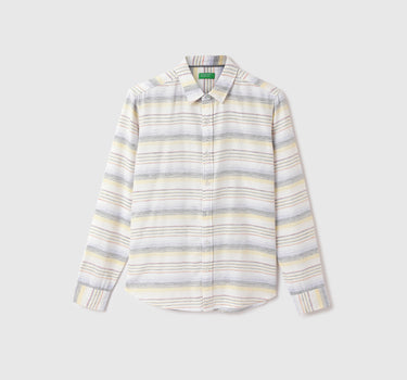 Men Striped Spread Collar Shirt