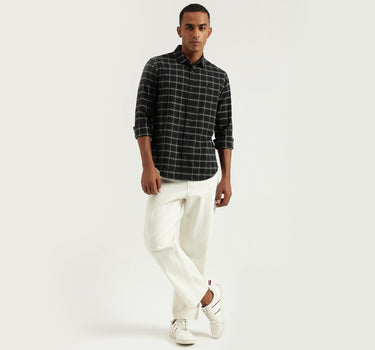 Men's Regular Fit Spread Collar Checked Shirts