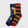 Pack of 4 Color Blocked & Striped Socks