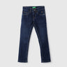 Boys Navy Blue Solid Slim Fit Jeans