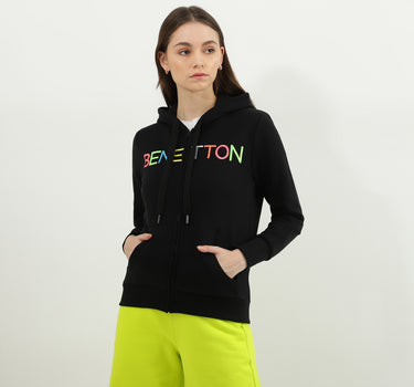 Women Typography Hooded Neck Sweatshirt