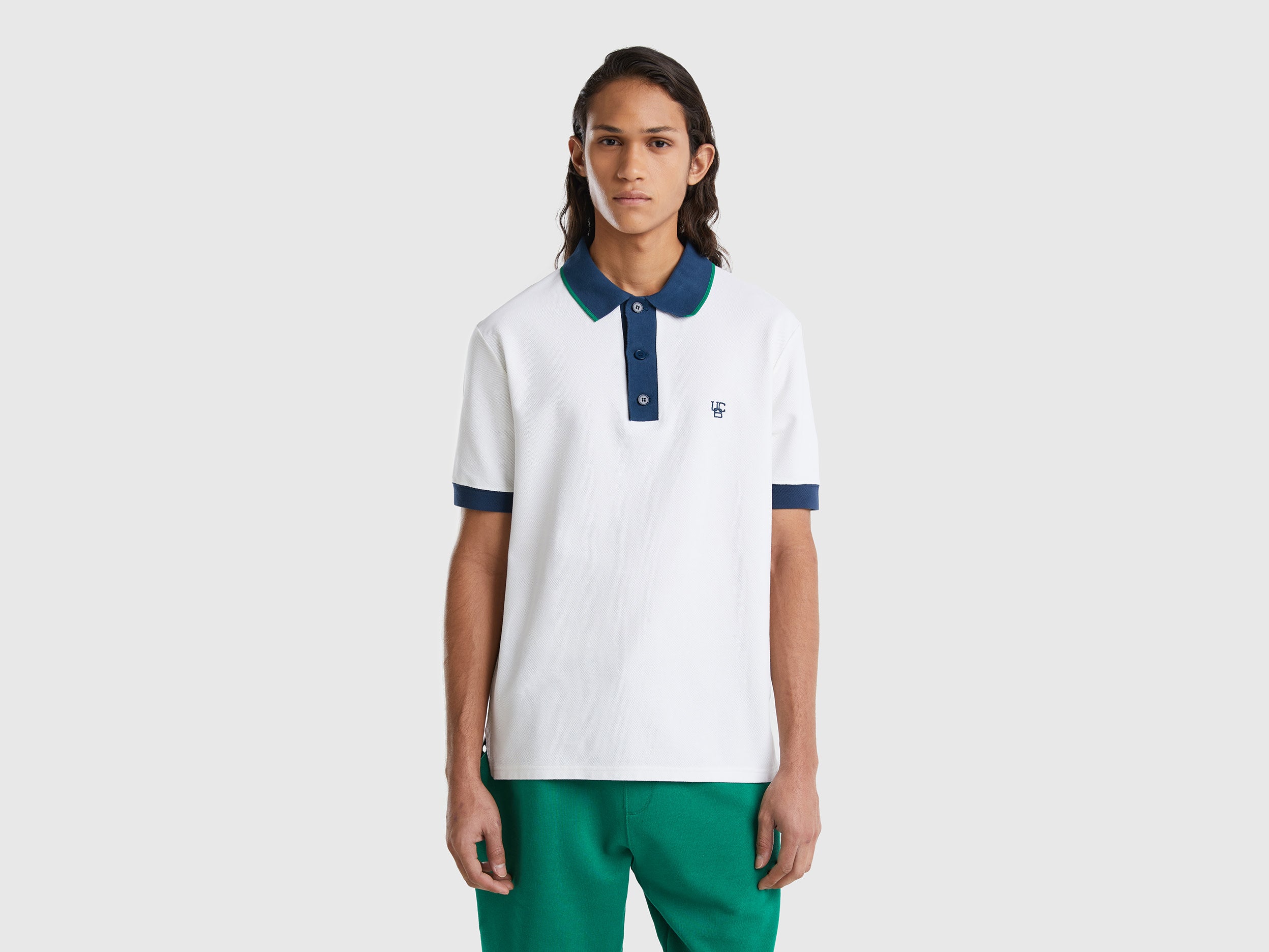 SHORT SLEEVE POLO WITH CLASHING HEM