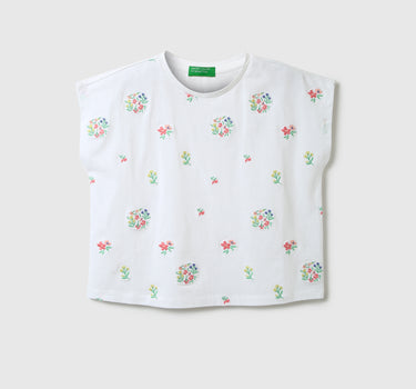 Girls Embroidery Round Neck Top