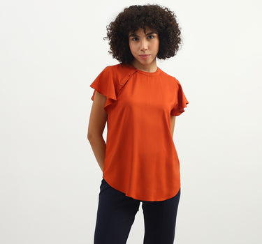 Women Solid Round Neck Top