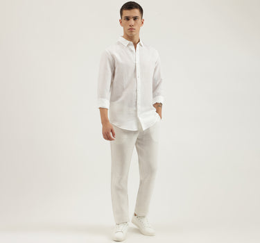 Slim Fit Spread Collar Solid Shirts