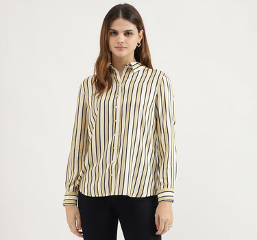 Spread Collar Striped Shirt