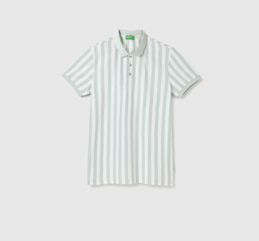 Regular Fit Polo Neck Striped T-Shirt