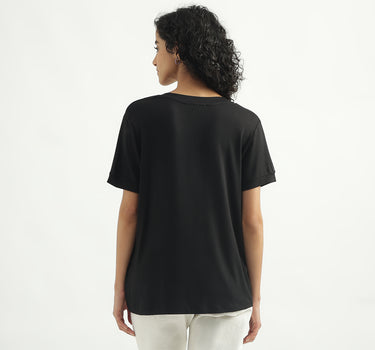 Viscose Solid V-Neck Women T-shirts