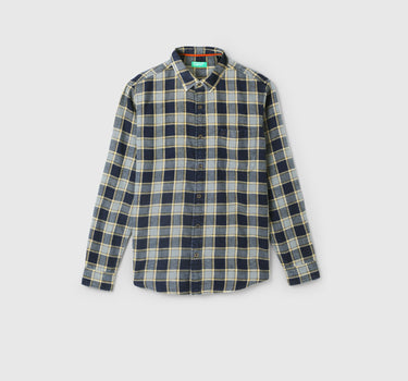 Men's Regular Fit Spread Collar Checked Shirts