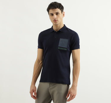 Chest Badge Polo Collar T-Shirt