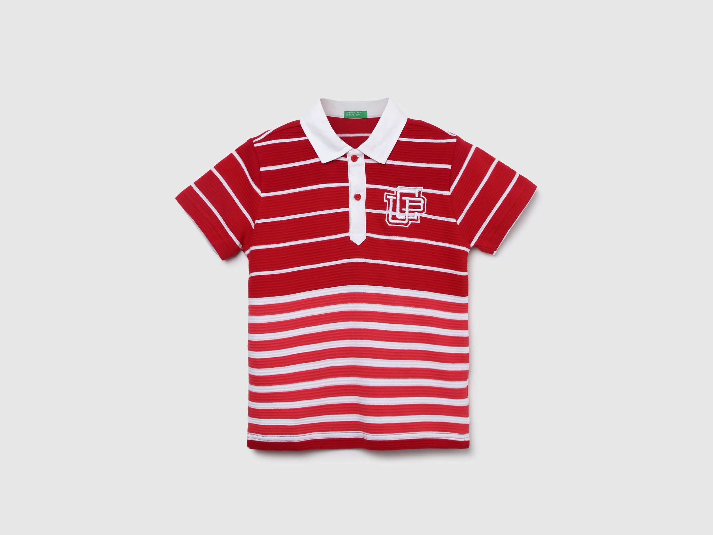 Striped Polo Neck Regular-Fit T-Shirt