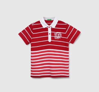 Striped Polo Neck Regular-Fit T-Shirt