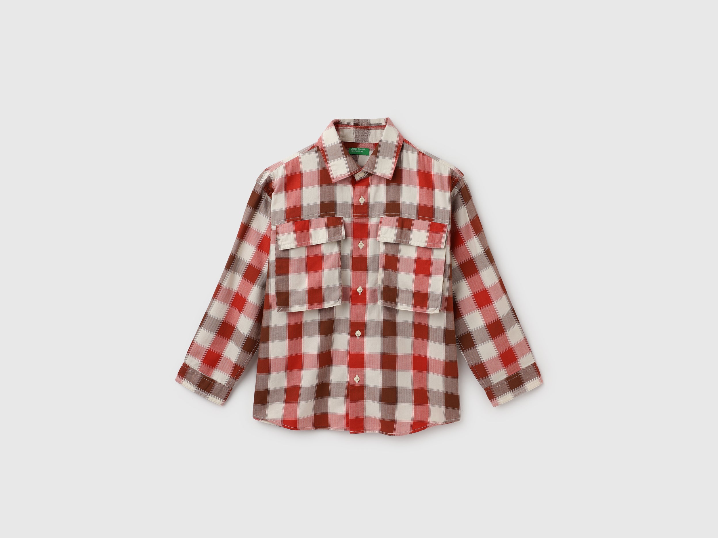 Regular Fit Spread Collar Checkered Shirt